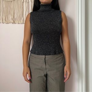 Vintage Sparkly Turtleneck Knit Tank🪩